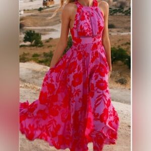 🔆NWOT Anthropologie Abel The Label Charlotte Floral Maxi Dress Tropical Vacation